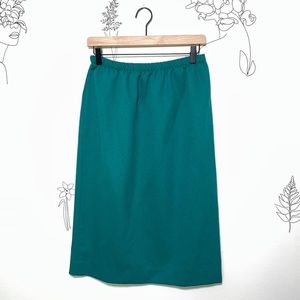 Vintage Teal Pencil Skirt